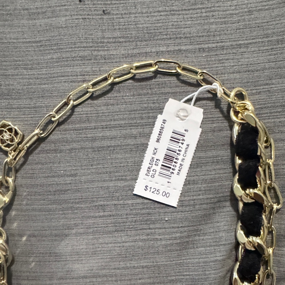 Gold and Black Chain Necklace and Earring Set New with tags - Picture 4 of 9